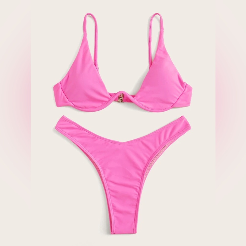 Shein Pink Underwire Bikini Size 4 (S) - Picture 1 of 5